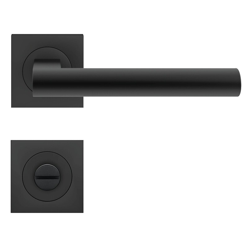 Béquille double sur rosaces carrées série ER 45 Q Madeira finition noir Cosmos fonction clé I - Karcher design - 594455 – Image 5