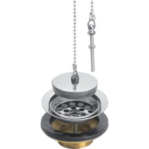 Bonde laiton à bouchon chaînette pour évier grès Ø 84 mm - NICOLL - 723060