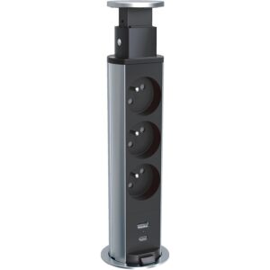 Bloc prise escamotable INCARA™ Tower 3 PC 2+T USB A+C cordon 2 m - Legrand câble management - 624353