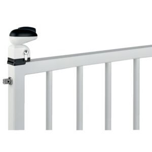 Serrure de portillon de piscine type Twist pour tube de 40 mm finition blanc 9010 - LOCINOX - 148934