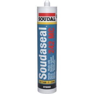 Mastic-colle Soudaseal 242 MC, coloris gris, carton de 12 cartouches de 290 ml - SOUDAL - 538616