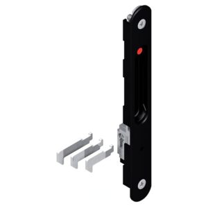 Kit fermeture rénovation pour coulissant aluminium, coquille simple, crochets, coloris noir - LA CROISÉE DS - 289115