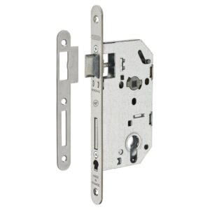 Serrure à larder NF type Monomax axe à 50 mm, fouillot 8 mm, clé I têtière Inox avec gâche - THIRARD - 615609