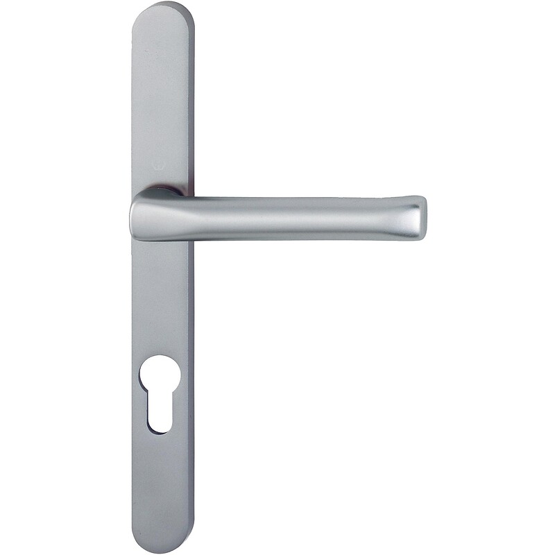 Béquille double sur plaque étroite entraxe 70/195 mm ligne Atlanta clé I finition aspect inox porte 78/87 - HOPPE - 642216