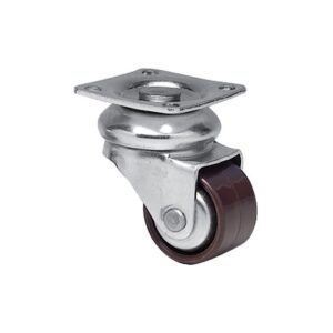 Roulette de meuble Mini Forte diamètre 30mm hauteur 50mm charge 45kg sans frein avec platine 39x39mm - GUITEL HERVIEU - 505569