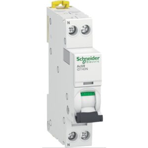 Disjoncteur modulaire 1P+N C Acti9 iDT40N 10 A 6000A/10kA - Schneider - 115047