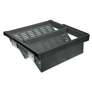 Porte-chaussures coulissant ajustable à sortie totale Elite - largeur 600 mm - finition anthracite - SYNERCIA - 114571