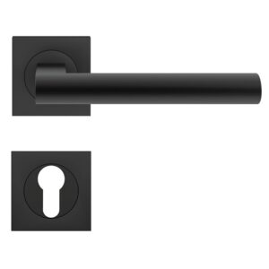 Béquille double sur rosaces carrées série ER 45 Q Madeira finition noir Cosmos fonction clé I - Karcher design - 594455