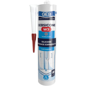 Mastic sanitaire silicone acétique W3 translucide multi-supports sans odeur cartouche de 280ml - GEB - 697670