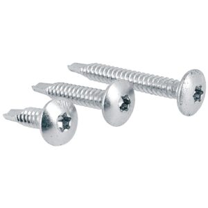 Vis penture autoperceuses tête ronde Torx acier zingué blanc entièrement filetées, Ø 4,8 mm x L 25,4 mm, boîte de 250 - VISWOOD - 483771