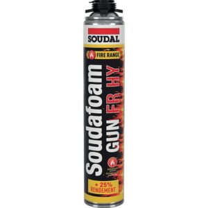 Mousse polyuréthane Coupe-feu Soudafoam Gun FR HY 750ml à visser à haut rendement - SOUDAL - 643057
