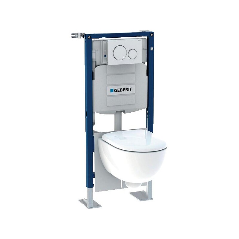 Bâti-support WC Duofix autoportant - pack avec cuvette suspendu Renova semi-carénée et plaque Sigma20 - GEBERIT - 168450 – Image 4