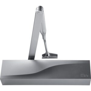 Ferme porte en applique complet bras compas type IS 310 force 3_a_6 en continu argent satiné - ISEO CITY - 581218