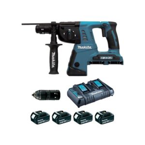 Mateau perforateur burineur SDS-Plus 36 V => 2 x 18 V Li-Ion 5 Ah 26 mm (4 batteries) - MAKITA - 571243