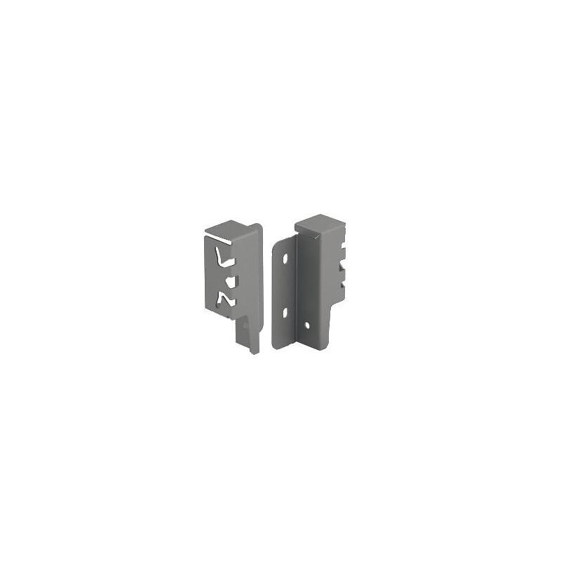 Kit de raccords de paroi arrière droit / gauche hauteur 94 mm coloris anthracite pour paroi arrière bois ou alu - HETTICH - 425671