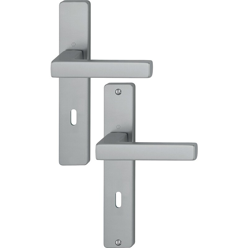 Béquille double sur plaque entraxe 195 mm ligne Toulon BDC époxy noir mat - HOPPE - 627530