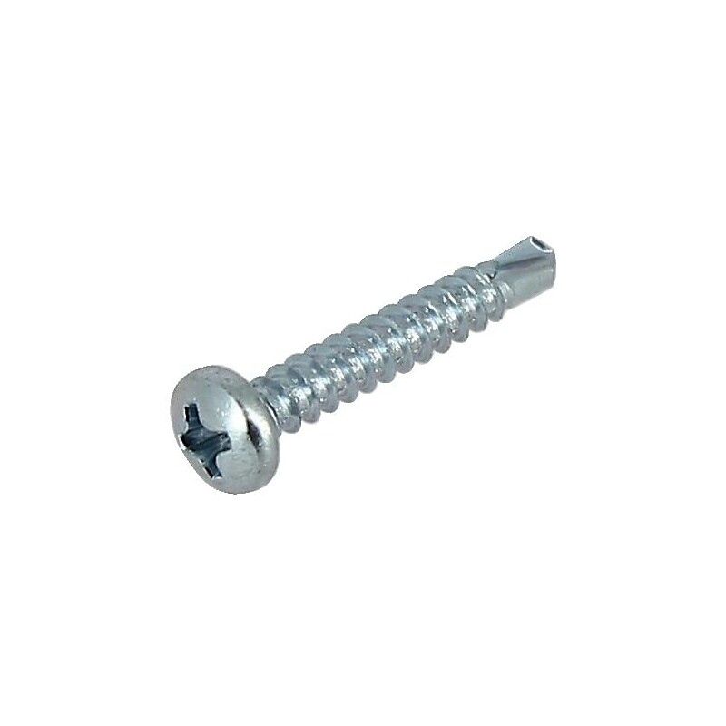 Vis autoperceuses Valdez tête cylindrique empreinte phillips acier zingué blanc entièrement filetées 4,2X25,4B500 - LEGALLAIS - 107347