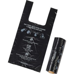 Sacs polyéthylène 15 microns à bretelles pour déchets canins - rouleau de 200 sacs - ROSSIGNOL - 604787