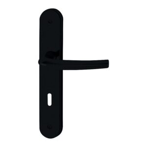Ensemble aluminium embouti San Diégo entraxe 195 mm noir mat clé L - HOPPE - 636693