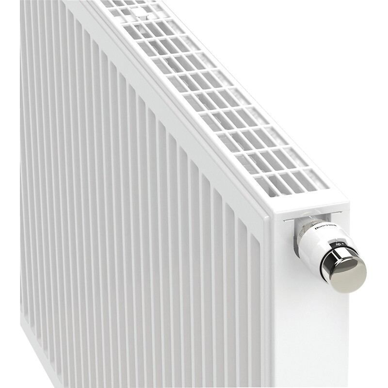 Radiateur eau chaude acier horizontal habillé Novello 8 connections RAL9016 type 22 H700xL700 - 1373W - STELRAD - 109643 – Image 2
