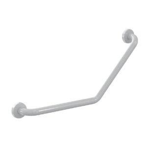 Barre de maintien coudée 135° en aluminium teinte blanche Bailleron Ø 32 mm à 2 points de fixation invisibles 400x400 mm - LEGALLAIS - 106094