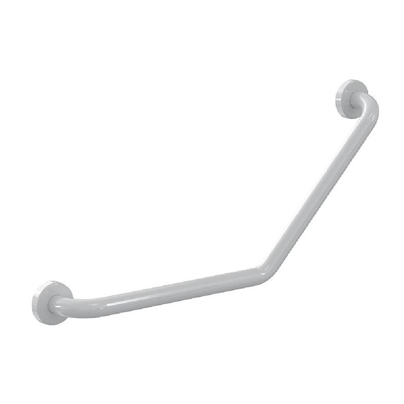 Barre de maintien coudée 135° en aluminium teinte blanche Bailleron Ø 32 mm à 2 points de fixation invisibles 400x400 mm - LEGALLAIS - 106094