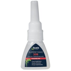 Colle polyvalente instantanée Supercyano 206, flacon de 20 g - BOSTIK - 495895