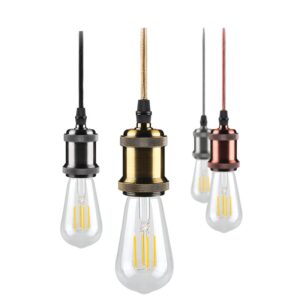 Suspension décorative Calla E27 noir/chrome - Kosnic - 625759