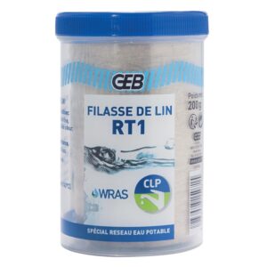 Filasse de lin peignée RT1, Conformité eau potable associé avec le "GEBATOUT 2" pot de 200g - GEB - 697649