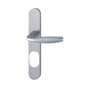 Béquille double sur plaque 195 mm New York perçage oblong porte 38-47 mm argent - HOPPE - 477163