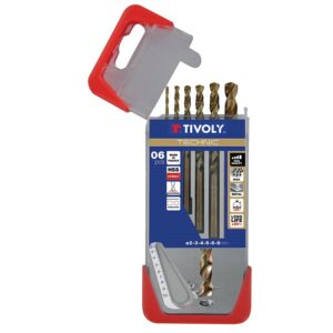 Coffret de 6 forets inox hss Cobalt queue cylindrique Hi-Perf - TIVOLY - 532288