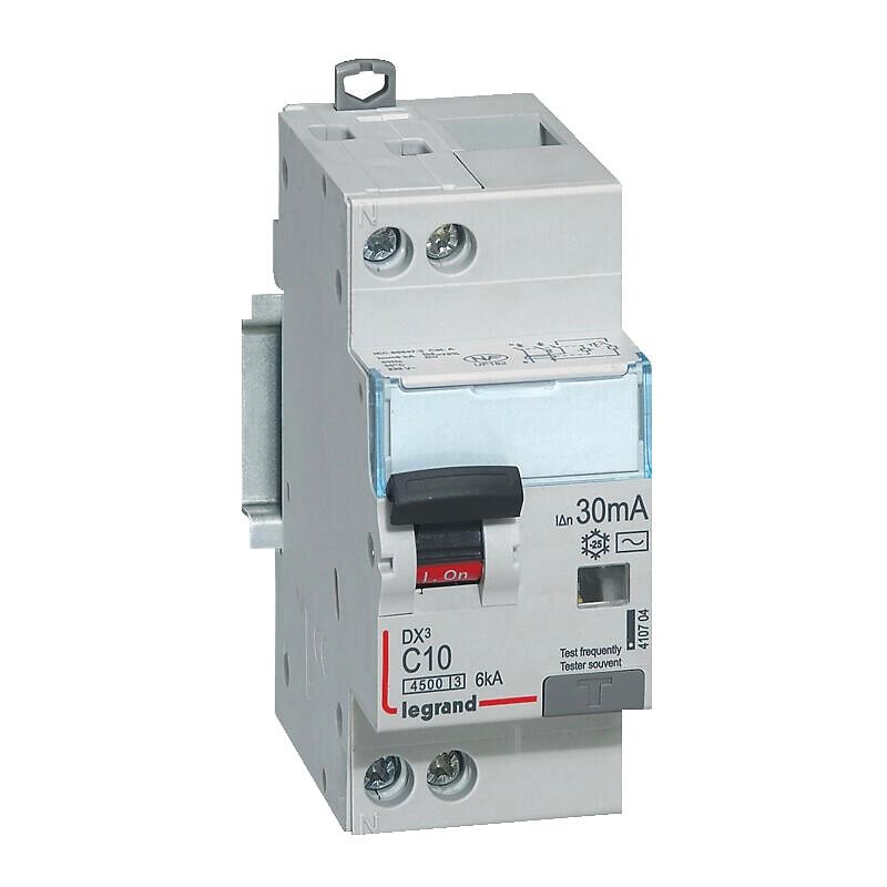 Disjoncteur différentiel unipolaire + neutre DX3 1P+NG C20 4,5/6K AC - Legrand - 353858