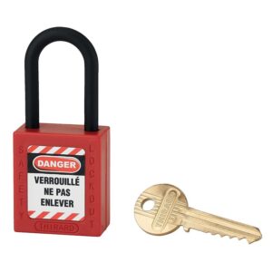 Cadenas de consignation 40 isolé à anse nylon hauteur 38 mm rouge - THIRARD - 504274