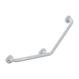 Barre de maintien coudée 135° en aluminium teinte blanche Bailleron Ø 32 mm à 3 points de fixation invisibles 400x400 mm - LEGALLAIS - 106101
