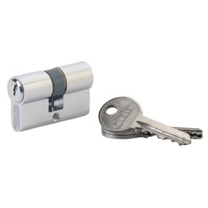 Cylindre double ''extra small'' laiton nickelé 25 X 25 mm 3 clés - THIRARD - 566973