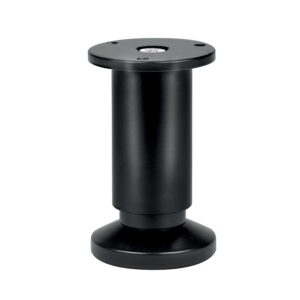 Pieds de meuble en aluminium rond Ø 38 mm - hauteur 100 mm - platine Ø 60 mm - finition noir - Interges - 556390