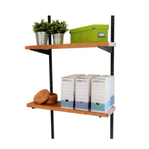 Consoles Quistinic pour crémaillère double perforation - pas de 32 - finition noir mat graîné - longueur 470 mm - LEGALLAIS - 105849