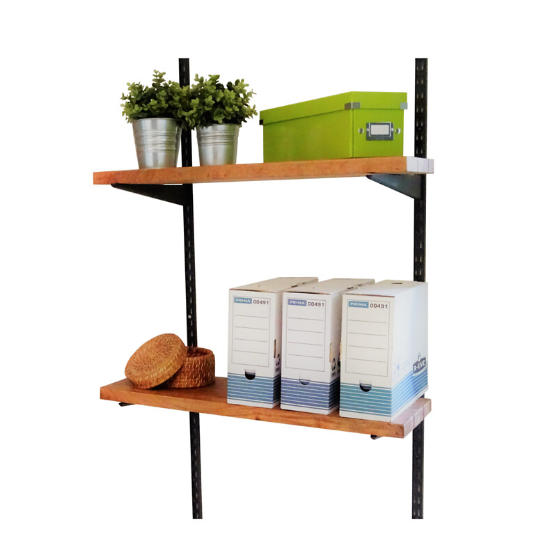 Consoles Quistinic pour crémaillère double perforation - pas de 32 - finition noir mat graîné - longueur 470 mm - LEGALLAIS - 105849