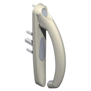 Garniture de porte fenêtre coulissante complète type Séduction 20° pour crémone carré 7 mm profil 35 à 52 mm gris droite - LA CROISÉE DS - 551111