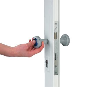 Bouton double Kid Protec coloris gris/bleu avec carré - MÉTALUX - 532323