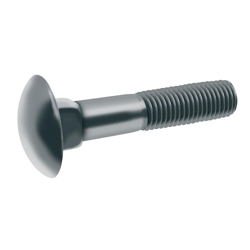Vis métaux tête ronde collet carré inox A2 DIN 603, diamètre 6 mm, longueur 30 mm, boîte de 200 vis - ACTON - 344528