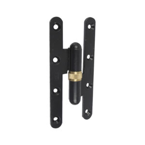 Paumelle acier réglable en 160 x 70 bouts ronds epoxy noir gauche - FAURE - 460762