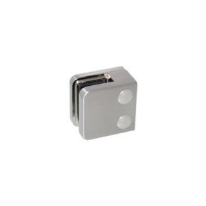 Pinces à verre pour garde-corps - modèle 01 - carré 45x45 mm - support plat - inox 316 brossé - Design Production - 165377