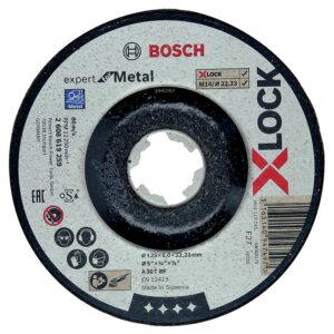 Disque à ébarber métal moyeu déporté Xlock 125x6 mm boîte de 10 disques - BOSCH - 693596