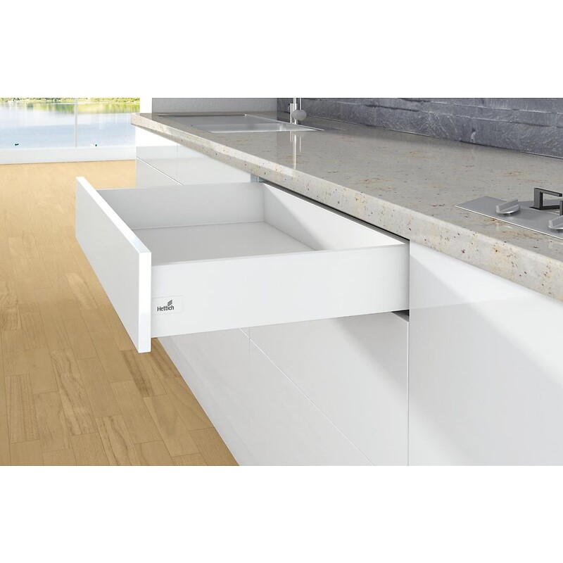 Kit complet tiroir ArciTech hauteur de profil 126 mm hauteur paroi arrière 126 mm coloris blanc longueur 300 mm - HETTICH - 428478