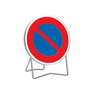 Panneau de signalisation temporaire B6a1 INTERDICTION DE STATIONNER classe T1 diamètre 850mm pied galvanisé - TALIAPLAST - 153988