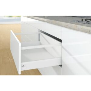Kit complet tiroir ArciTech à casseroles avec tringles profil H94mm paroi arrière H250mm coloris blanc longueur 550mm - HETTICH - 428856
