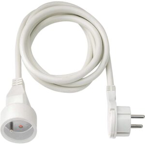 Rallonge avec fiche plate 2 m blanc - BRENNENSTUHL - 698335