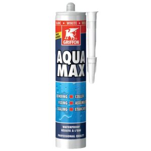 Colle de montage et mastic d'étanchéité AQUAMAX, coloris blanc, cartouche de 425g - GRIFFON - 637589