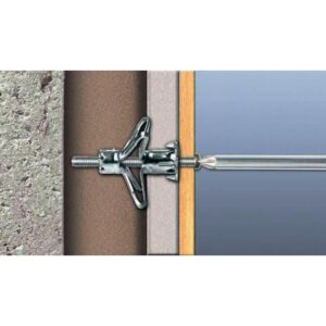 Chevilles métalliques pour corps creux HM 5x80S avec vis pour plaque de 38 à 50 mm boîte de 50 pièces - FISCHER - 638639